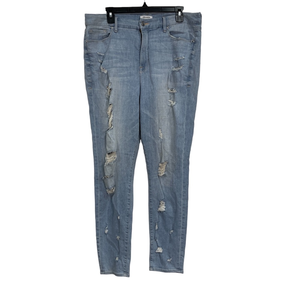 Good american good legs jeans size 18 High Waisted Stretch Distressed Light Wash